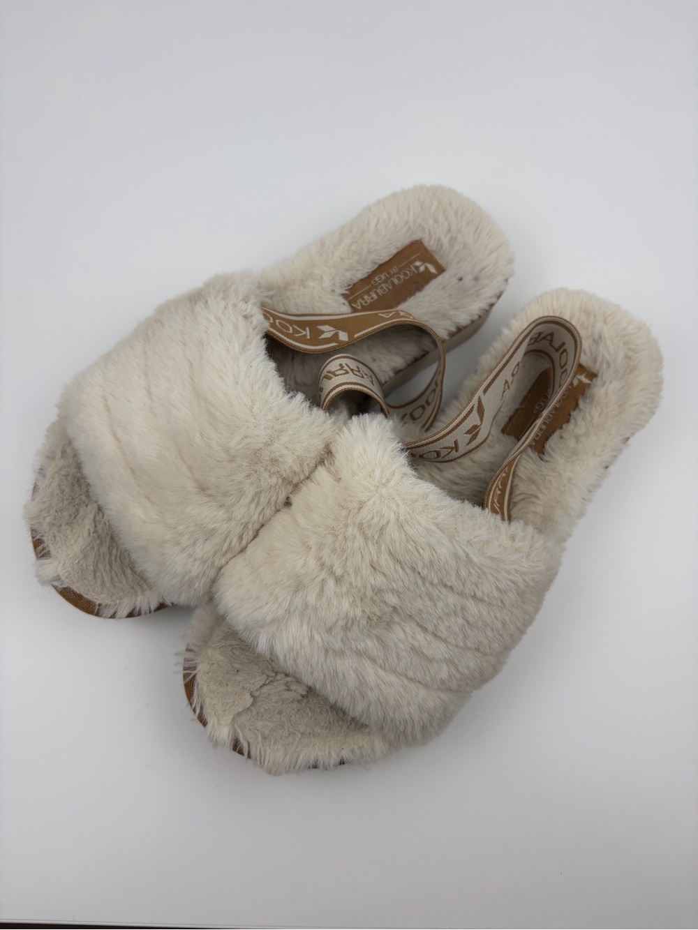 Koolaburra by UGG Natural Fuzz'n Slippers Sz 6 L031